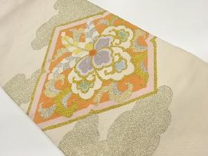 綴れ菱に桐・雲模様織出し名古屋帯